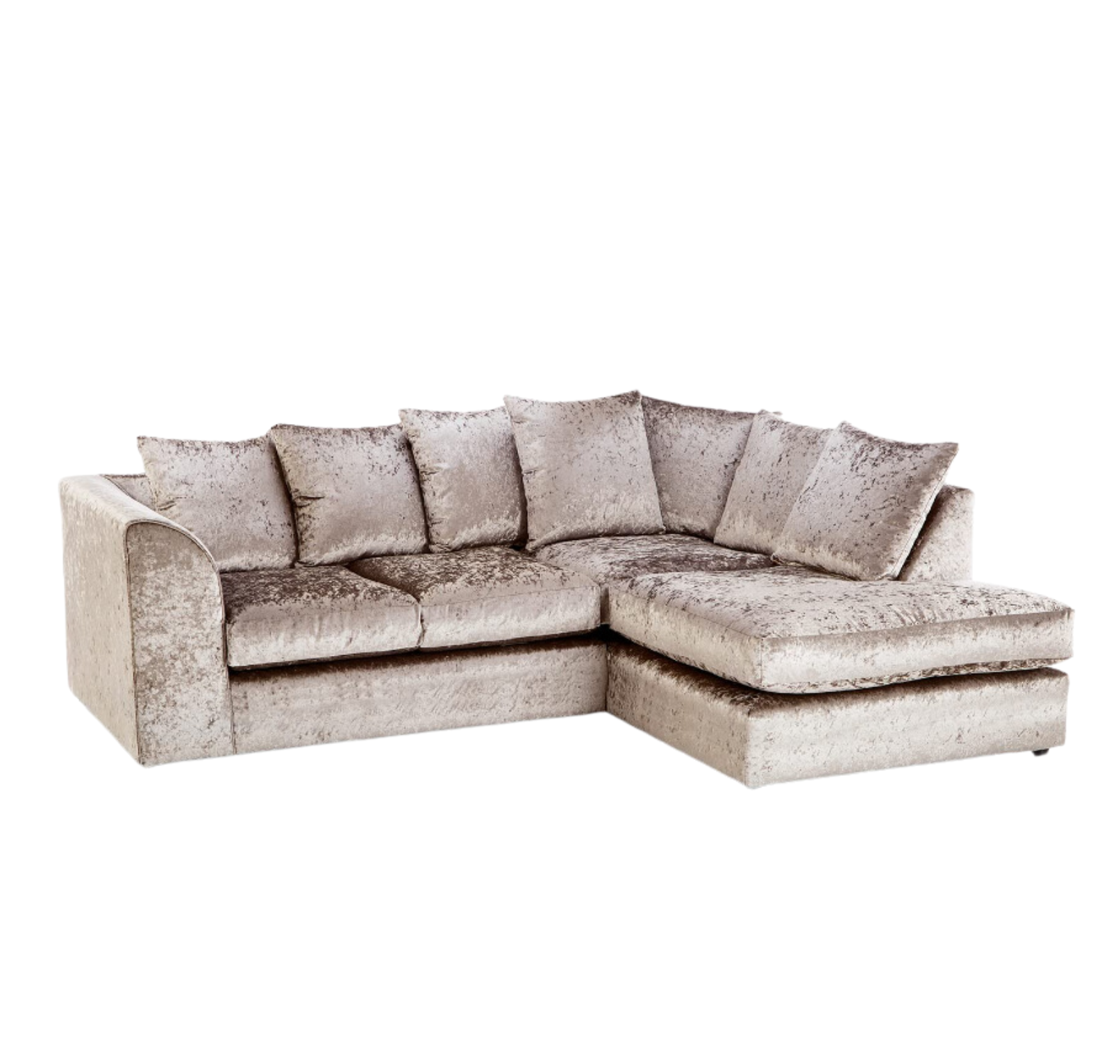Elegant Crushed Velvet 4-Seater Corner Sofa, Luxurious Comfort for Your Living Space (Scatter Back)