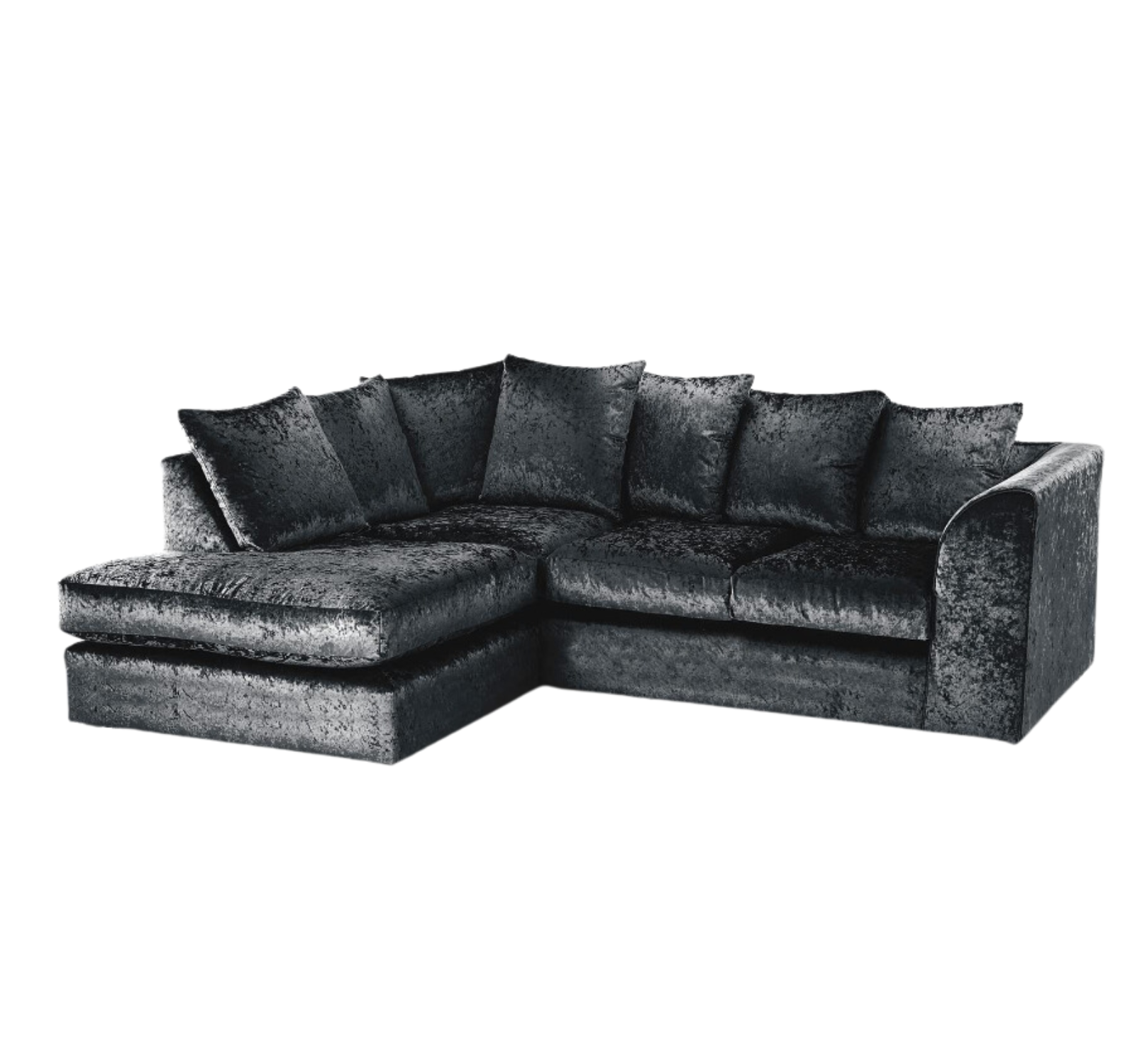 Elegant Crushed Velvet 4-Seater Corner Sofa, Luxurious Comfort for Your Living Space (Scatter Back)
